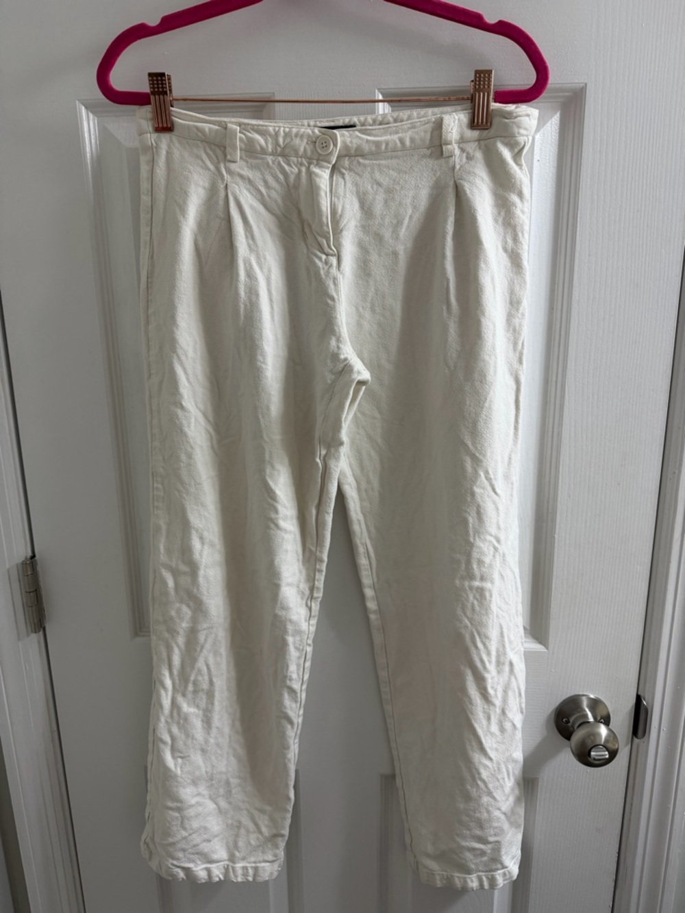 Brandy Melville Off-White Casual Chinos One Size Pants